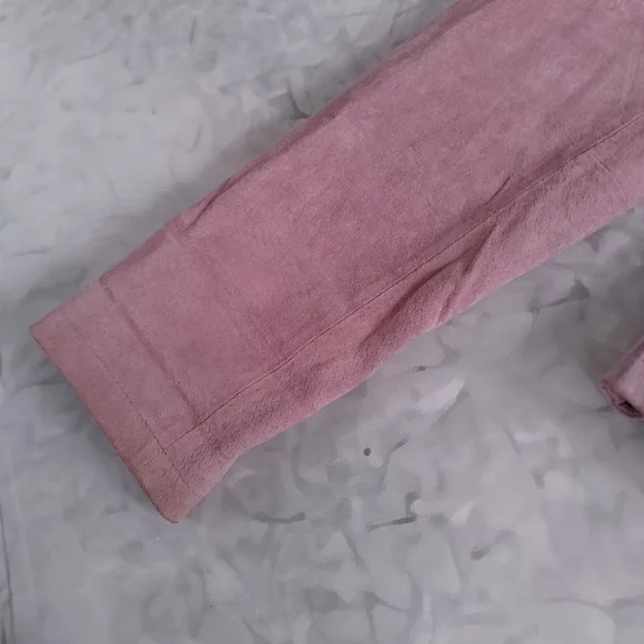 Vintage Le Chateau Pink Suede Zip-Front Jacket Motorcycle Jacket - Picture 8 of 10